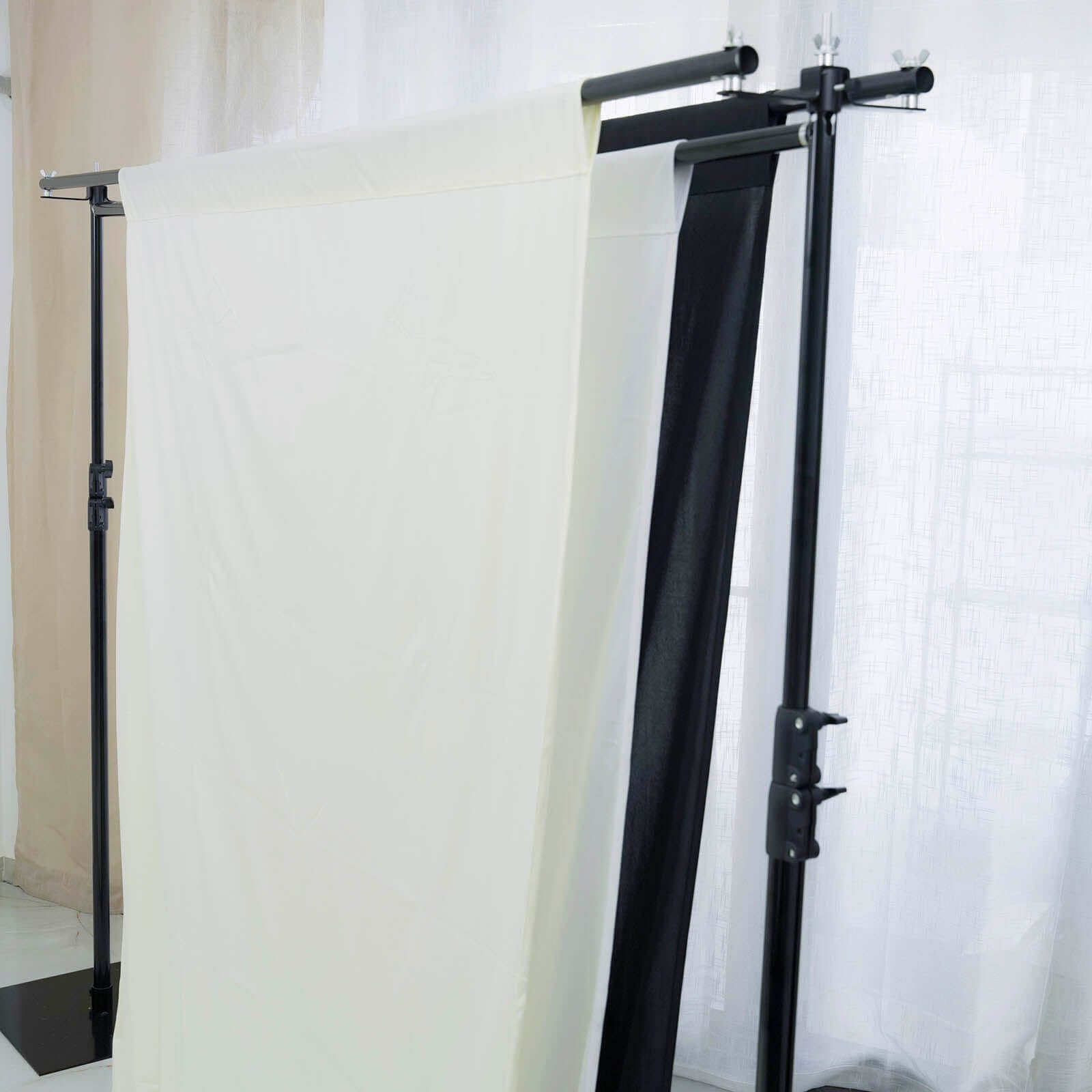 10ft DIY Triple Cross Bars and Mounting Brackets For Backdrop Stands