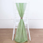 5 Pack Chiffon Chair Sashes Sage Green - Soft & Lightweight Designer Chair Bows 22"x78"