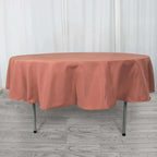 Premium Polyester 90" Round Tablecloth Terracotta (Rust) - Stain and Wrinkle-Resistant Design with 220GSM Thickness Table Cover