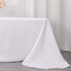 Polyester 90"x132" Rectangle Tablecloth White - Rounded Corners and Seamless Design for Sophisticated Gatherings