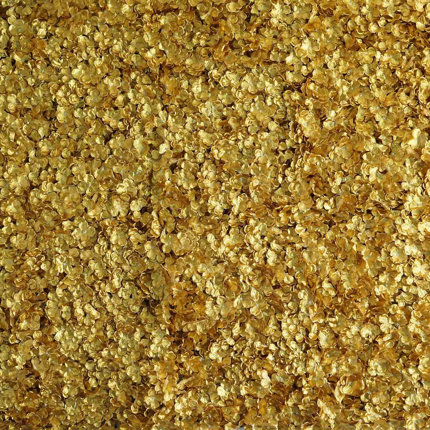11 Sq ft. Gold UV Protected Hydrangea Flower Wall Mat Backdrop - 4 Artificial Panels