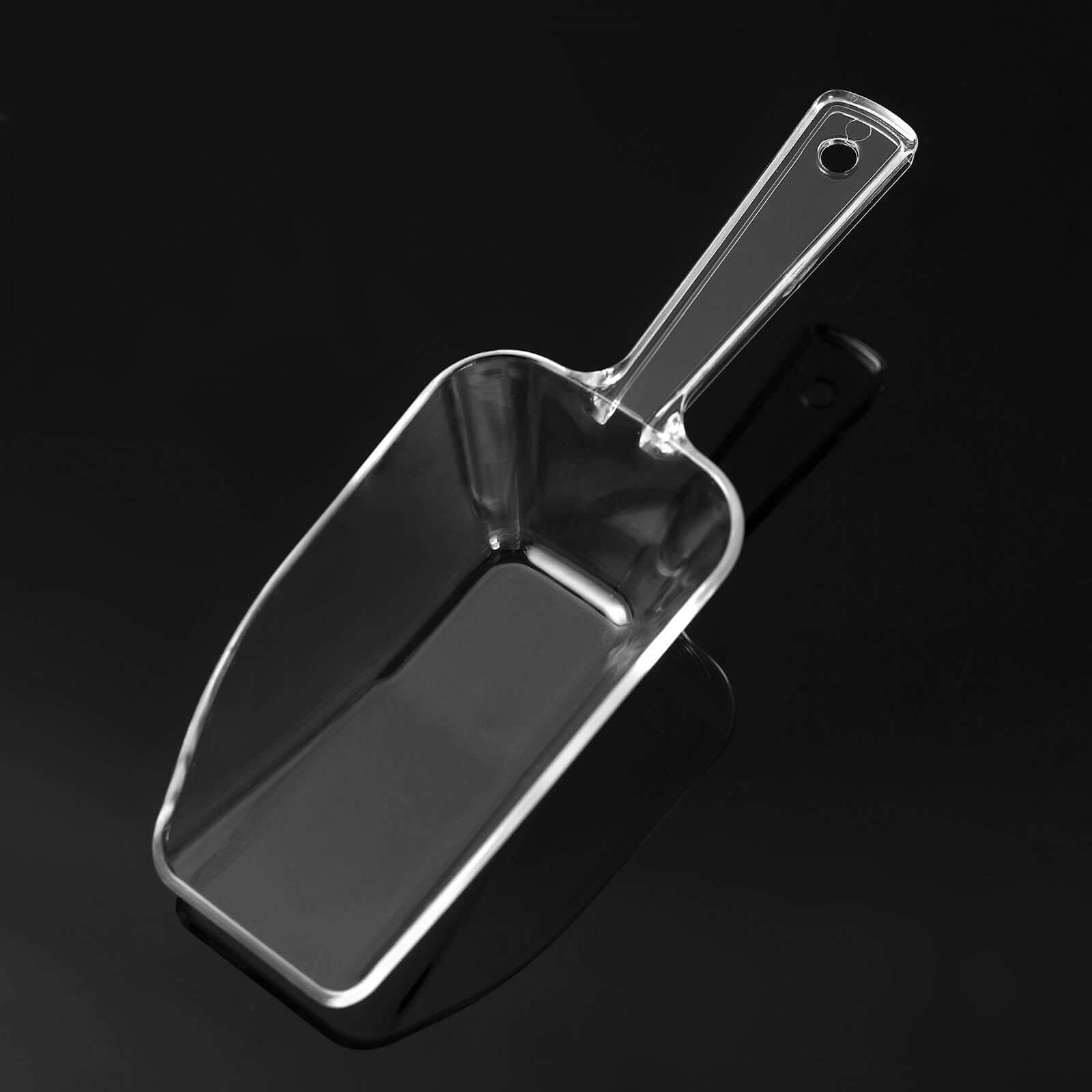 6-Pack Candy Scoops Kitchen Ice Scoop Design Clear - Plastic Disposable Supplies for Bar and Buffet Use 6"