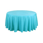 Polyester 108" Round Tablecloth Turquoise - Wrinkle-Resistant Table Cover