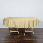 Polyester 90" Round Tablecloth Champagne - Stain & Wrinkle-Resistant Table Cover