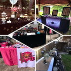 Fitted Polyester 72"x30" Rectangle Tablecloth Black - Sleek and Durable for Events