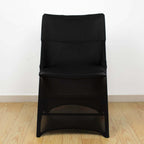 Stretch Spandex Chair Cover Black for Lifetime Folding Chairs - Wrinkle Resistant Snug Fit Slipcover with Foot Pockets