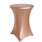 Metallic Spandex 30" Fitted Round Cocktail Table Cover Blush Highboy Tablecloth - Stretch Fit & Water-Resistant