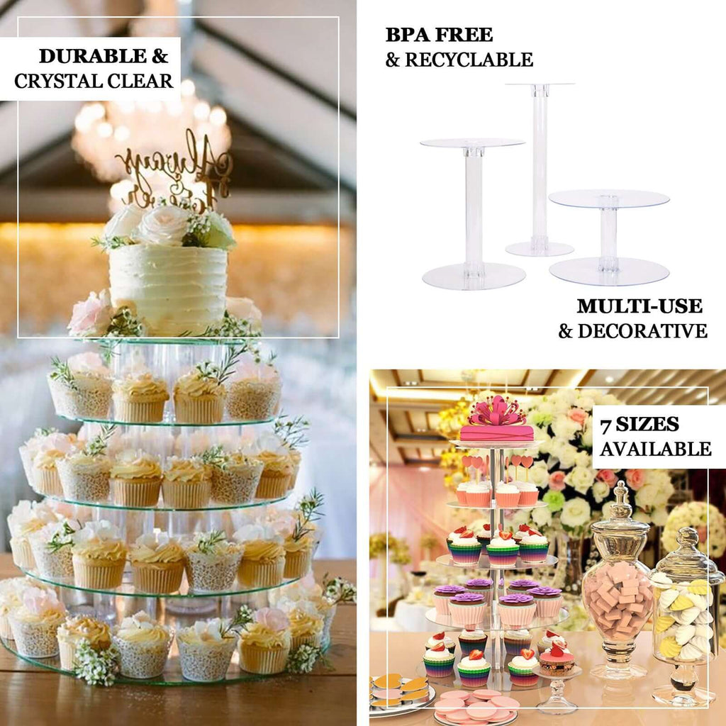 14" Round Clear Acrylic Cake and Cupcake Display Stand Plates, DIY