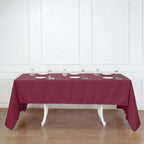 Polyester 60"x126" Rectangle Tablecloth Burgundy - Wrinkle-Resistant Table Cover