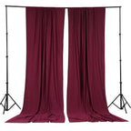 2 Pack Burgundy Scuba Polyester Event Curtain Drapes, Durable Flame Resistant Backdrop Event Panels Wrinkle Free with Rod Pockets - 10ftx10ft