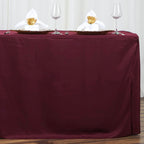 Fitted Polyester 72"x30" Rectangle Tablecloth Burgundy - Durable Table Cover