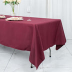 Premium Polyester 60"x102" Rectangle Tablecloth Burgundy - Durable 220GSM Wrinkle-Resistant Table Cover
