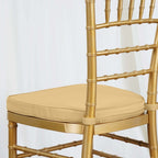 Chiavari Chair Cushion with 1.5" Thick Memory Foam and Ties Champagne - Stylish Removable Cover for Comfort