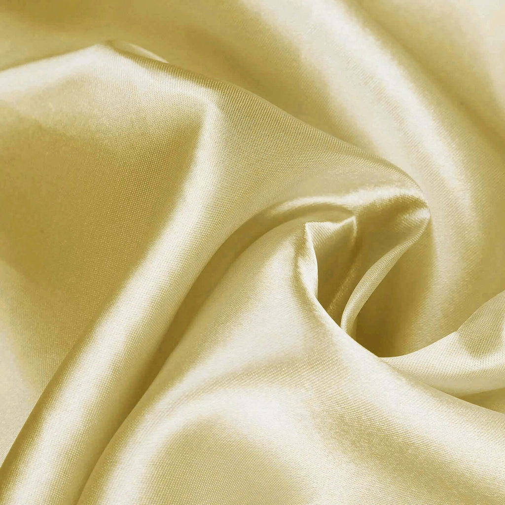 Satin Chair Cover Self-Tie Universal Design Champagne - Durable Slip-On Cover for Folding, Dining, Banquet & Standard Chairs