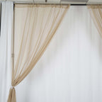 2 Pack Natural Sheer Chiffon Event Curtain Drapes, Durable Flame Resistant Organza Backdrop Event Panels With Rod Pockets - 10ftx10ft