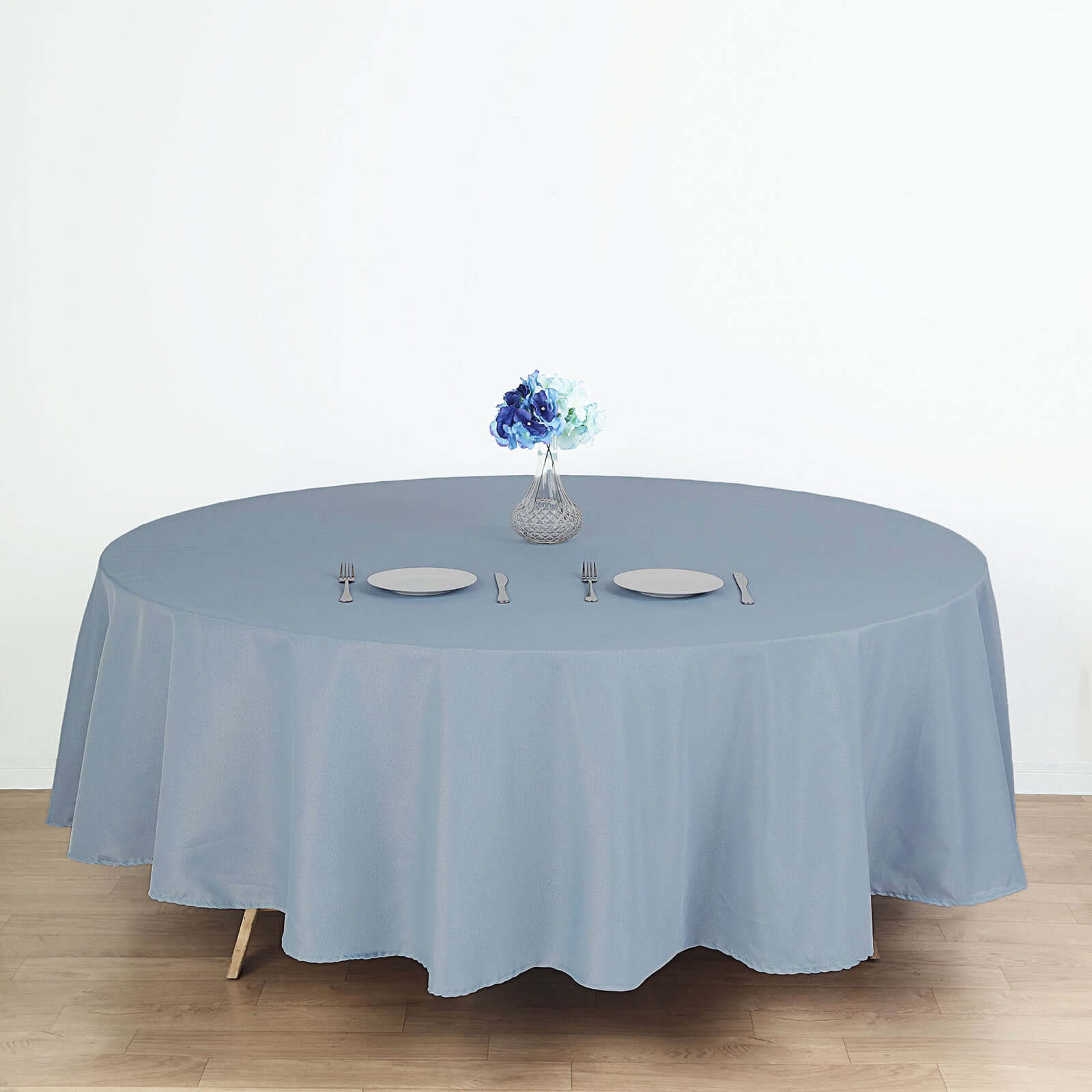 Polyester 108" Round Tablecloth Dusty Blue - Wrinkle-Resistant Table Cover