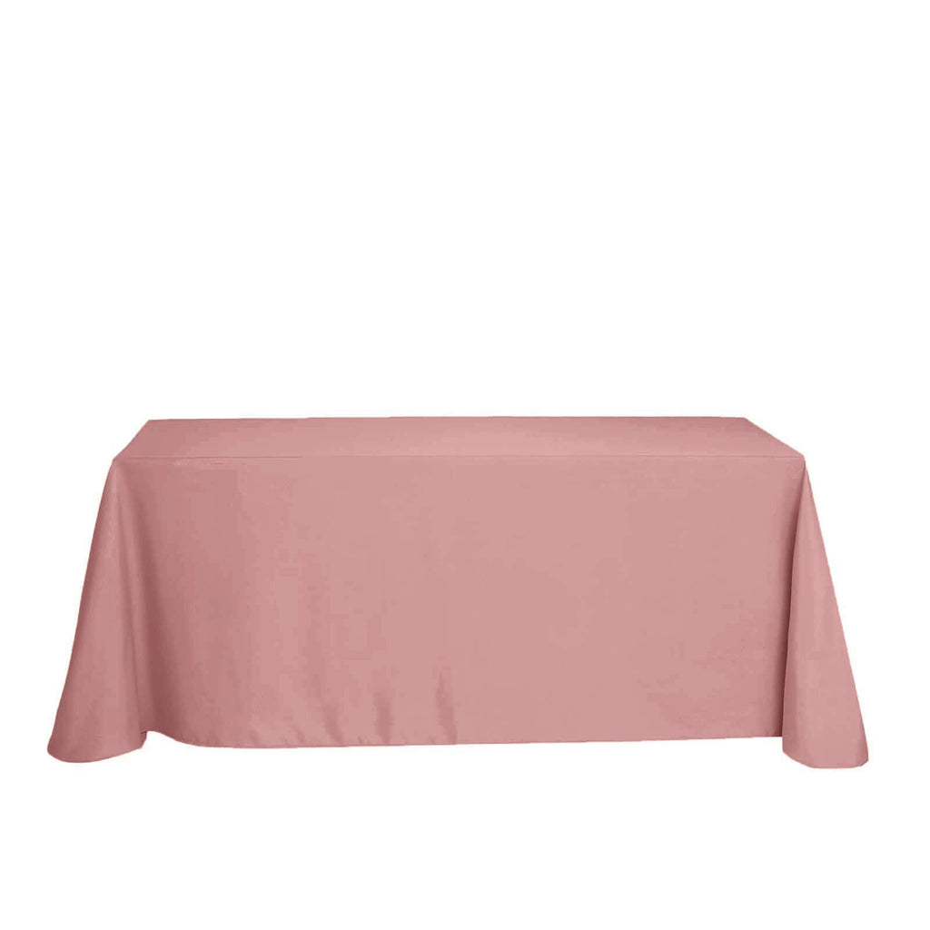 Polyester 90"x156" Rectangle Tablecloth Dusty Rose - Seamless Wrinkle-Resistant Table Cover