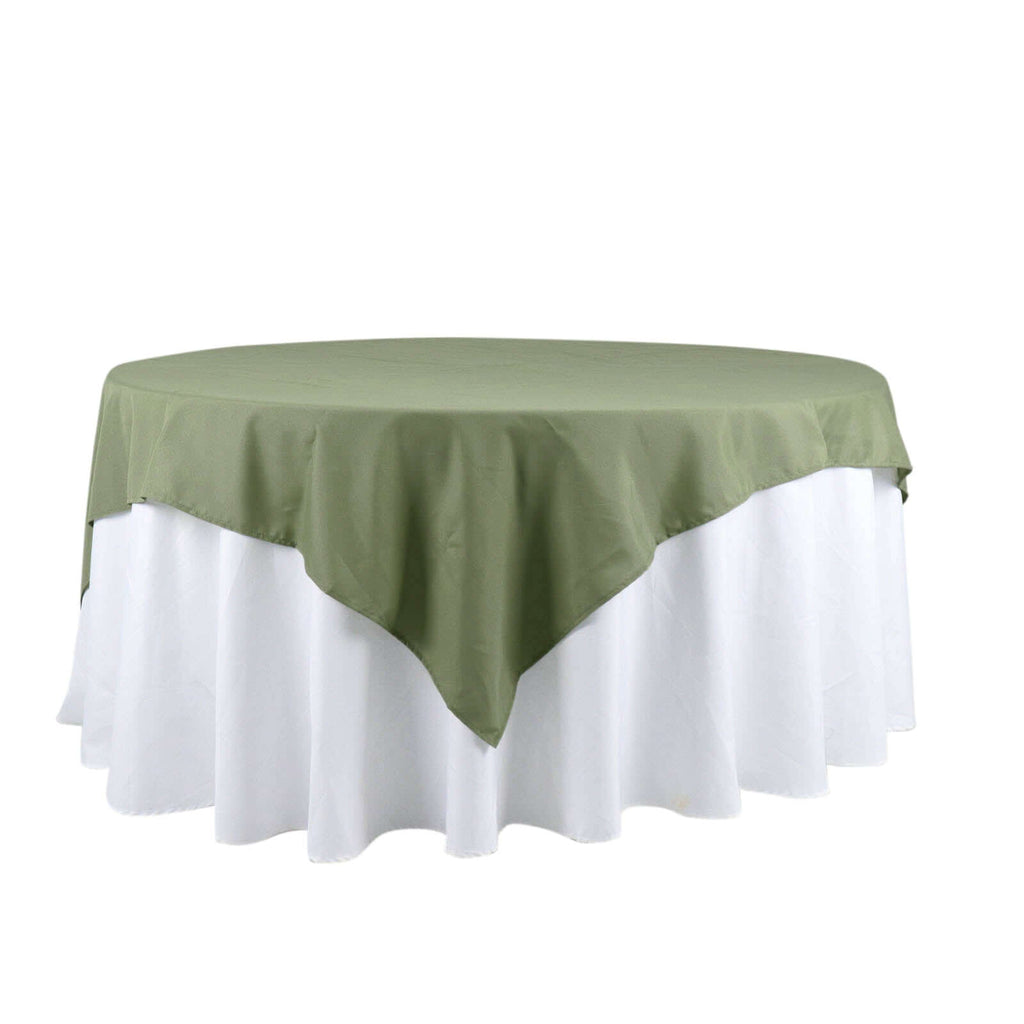 Polyester 70"x70" Table Overlay Square Tablecloth Dusty Sage Green - Wrinkle-Resistant & Durable Table Cover