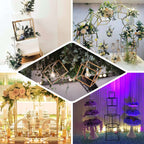 2-Pack Metal Flower Stands Gold Geometric Wedding Centerpieces Square Frame - Durable Display 12"