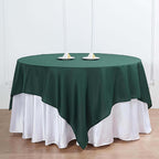 Polyester 70"x70" Table Overlay Square Tablecloth Hunter Emerald Green - Wrinkle-Resistant & Durable Table Cover