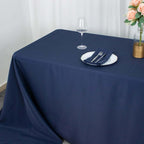 Premium Polyester 90"x156" Rectangle Tablecloth Navy Blue - Seamless 220GSM Stain-Resistant Table Cover