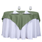 Polyester 54"x54" Table Overlay Square Tablecloth Olive Green - Wrinkle-Resistant & Durable Table Cover