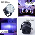 10W White 62 LED Stage Backdrop Uplight, Bright Strobe Spotlight With Brackets