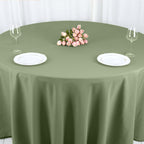 Polyester 120" Round Tablecloth Dusty Sage Green - Seamless Wrinkle-Resistant Table Cover