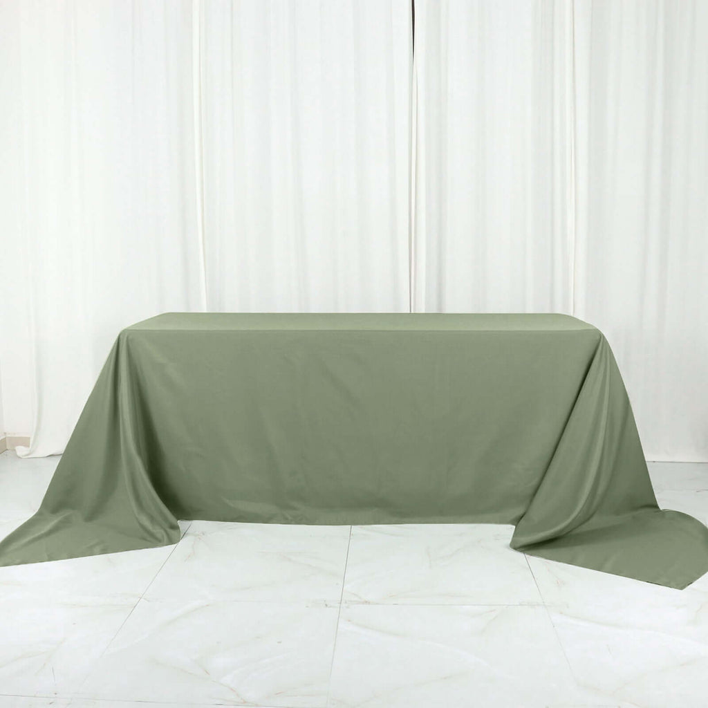 Polyester 90"x156" Rectangle Tablecloth Dusty Sage Green - Seamless Wrinkle-Resistant Table Cover