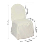 Polyester Slip On Banquet Chair Covers Ivory - Stain-Resistant Reusable Durable Fabric