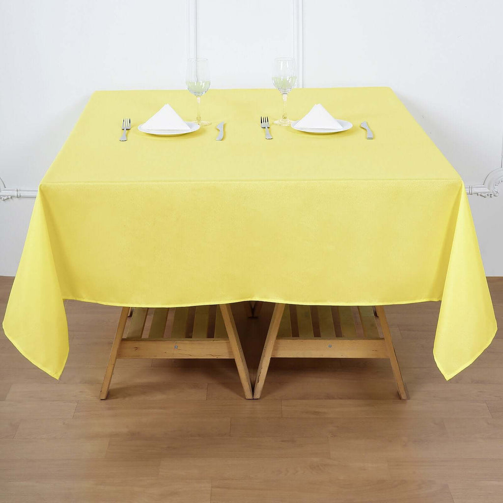 Polyester Square 70"x70" Tablecloth Yellow - Wrinkle-Resistant & Durable Table Cover