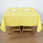 Polyester Square 70"x70" Tablecloth Yellow - Wrinkle-Resistant & Durable Table Cover