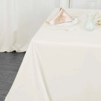 Premium Polyester Square Tablecloth 90"x90" Ivory 220GSM Wrinkle-Resistant Table Cover