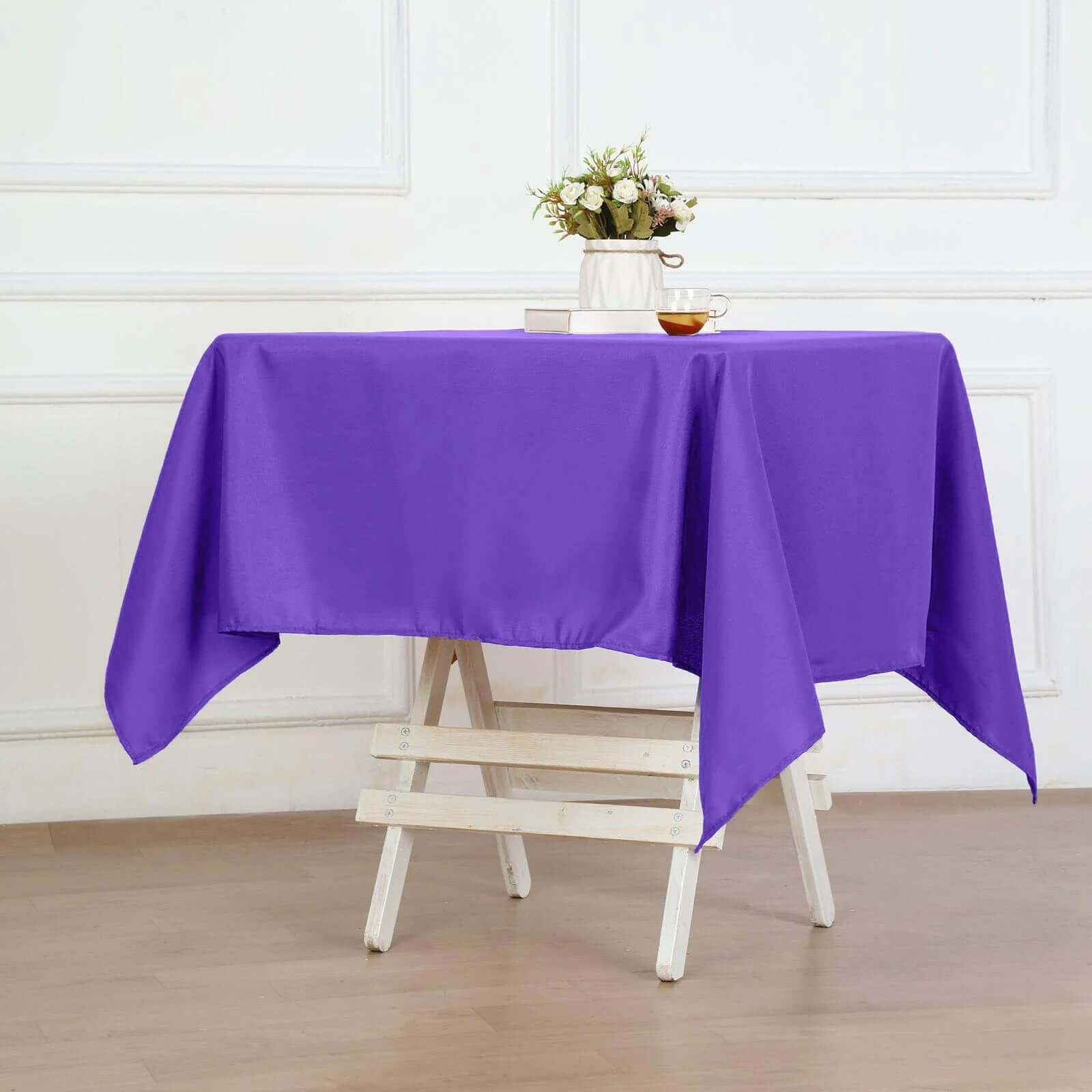 Polyester Square 54"x54" Tablecloth Purple - Wrinkle-Resistant & Durable Table Cover