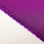 5 Pack Metallic Spandex Chair Sashes Purple - Stretch Fit Chair Bands With Round Diamond Buckles