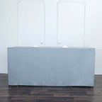 Fitted Polyester 72"x30" Rectangle Tablecloth Dusty Blue - Durable Table Cover