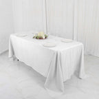 Polyester 72"x120" Rectangle Tablecloth White - Durable and Stylish Table Cover for Events