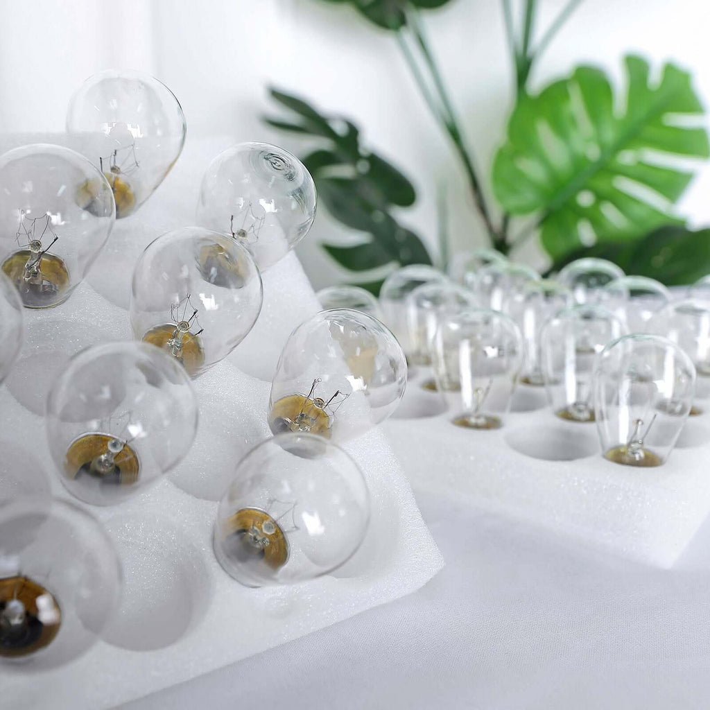 24 Pack 11W Incandescent Warm White S14 Outdoor String Light Bulbs + 1 Extra Replacement Bulb FREE