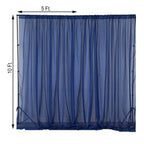 2 Pack Navy Blue Sheer Chiffon Event Curtain Drapes, Durable Flame Resistant Organza Backdrop Event Panels With Rod Pockets - 10ftx10ft