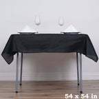 Polyester 54"x54" Table Overlay Square Tablecloth Black - Wrinkle-Resistant & Durable Table Cover for Events