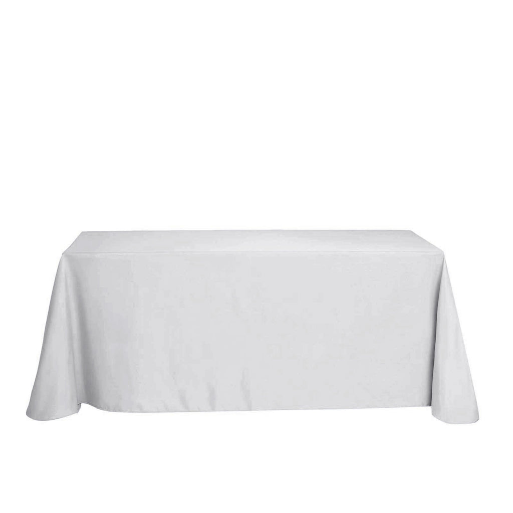 Polyester 90"x132" Rectangle Tablecloth Silver - Seamless Wrinkle-Resistant Table Cover