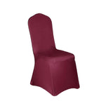 Spandex Chair Cover with Metallic Shimmer Tinsel Back for Banquet Chairs Burgundy - Fitted Slipcover