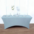 Stretch Spandex 96"x30" Rectangle Table Cover Dusty Blue - Durable Form-Fitting Tablecloth