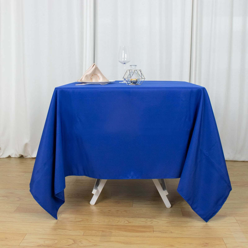 Premium Polyester Square Tablecloth 70"x70" Royal Blue 220GSM Wrinkle-Resistant Table Cover