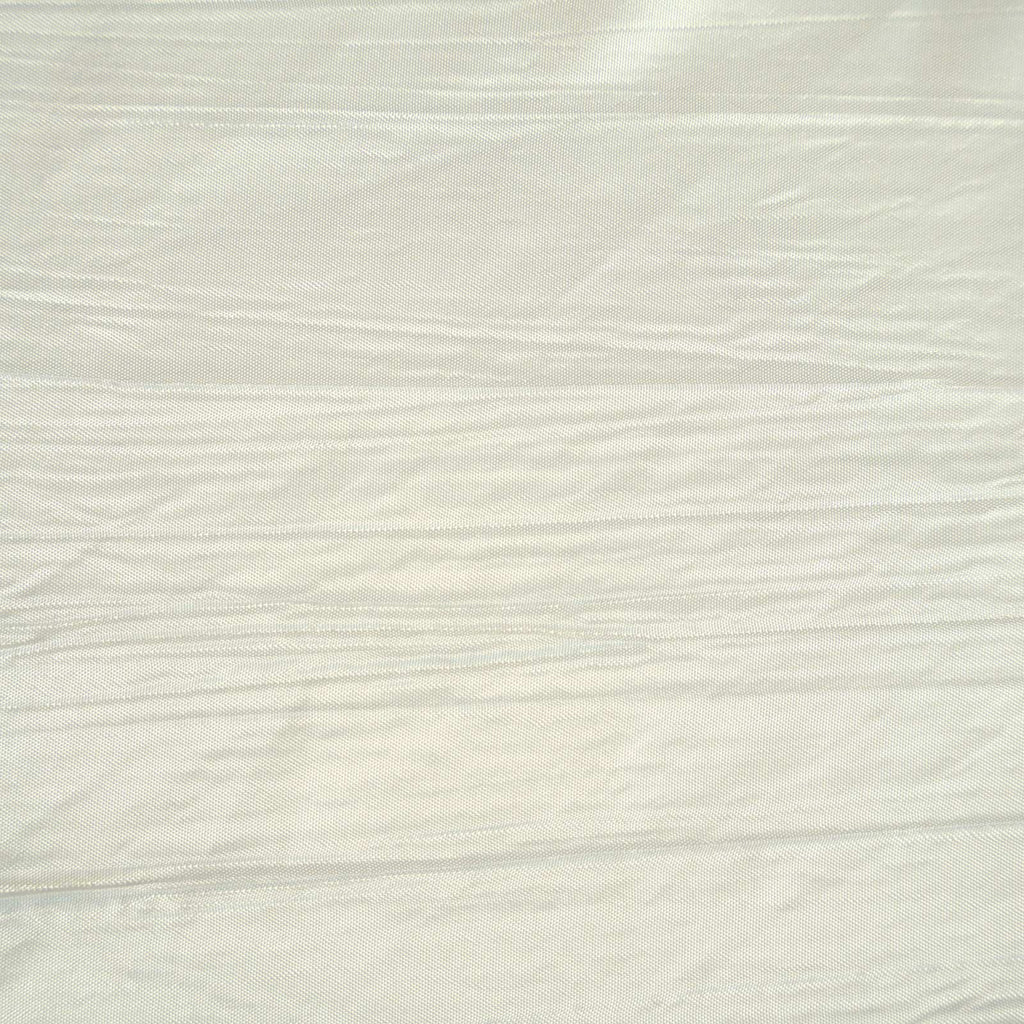 Taffeta 120" Round Tablecloth Ivory - Seamless Accordion Crinkle Table Cover