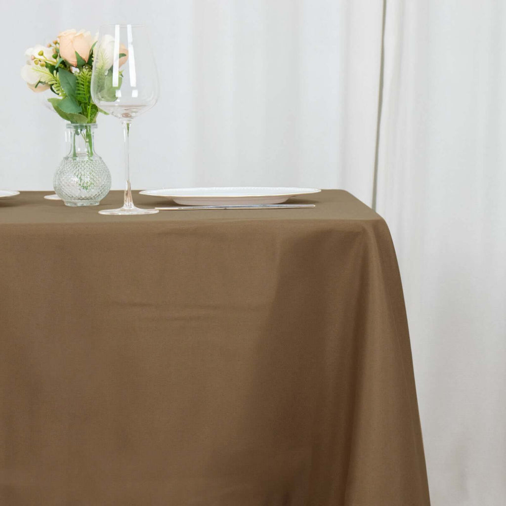 Polyester 70"x70" Table Overlay Square Tablecloth Taupe - Wrinkle-Resistant & Durable Table Cover