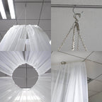 10ftx20ft White Sheer Durable Flame Resistant Ceiling Drape Curtain Panels
