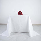 100% Cotton 90"x90" Square Tablecloth White Linen - Sophisticated, Soft & Breathable Fabric Table Cover