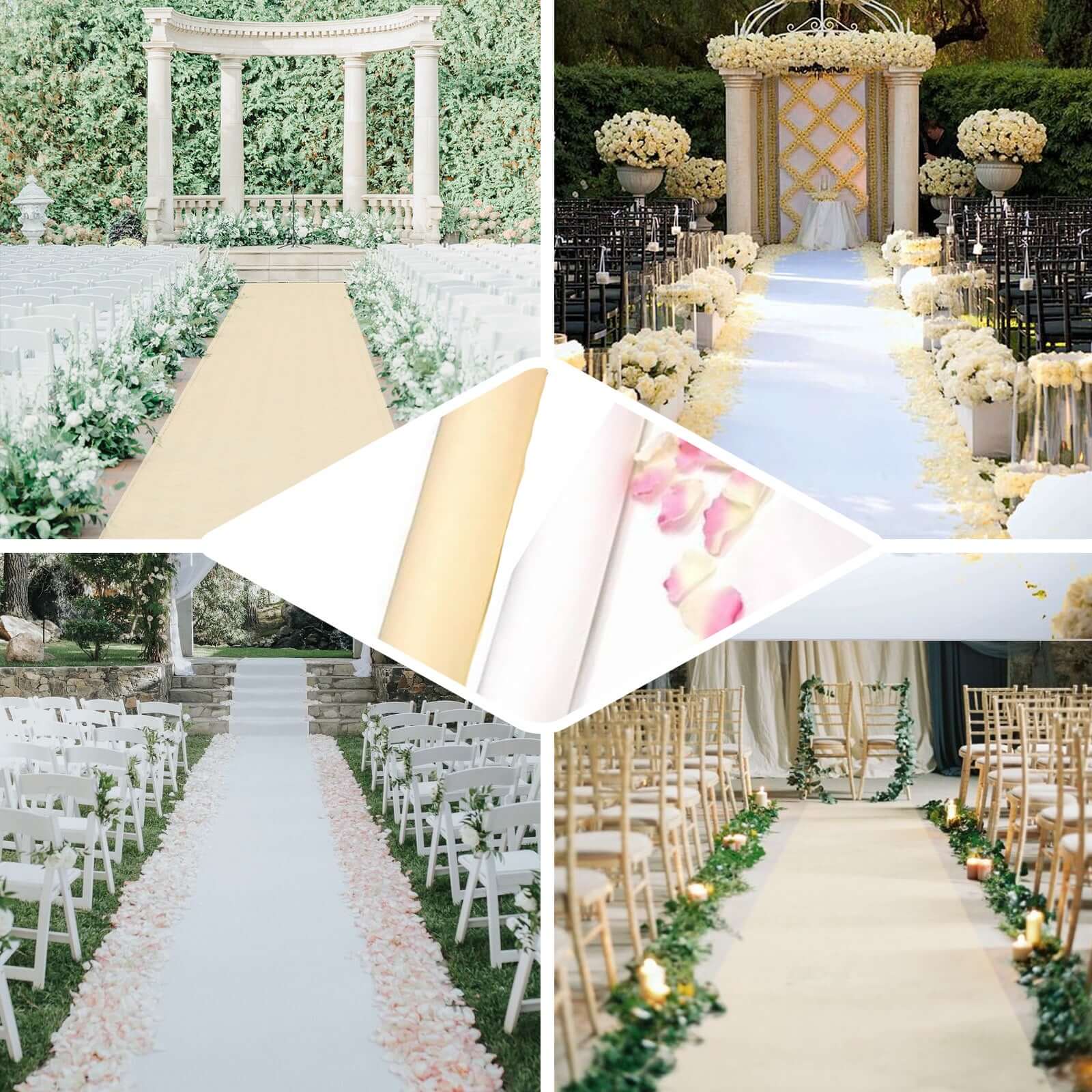 40"x100ft White PVC Aisle Runner