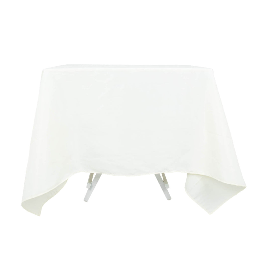 Premium Polyester Square Tablecloth 70"x70" Ivory 220GSM Wrinkle-Resistant Table Cover
